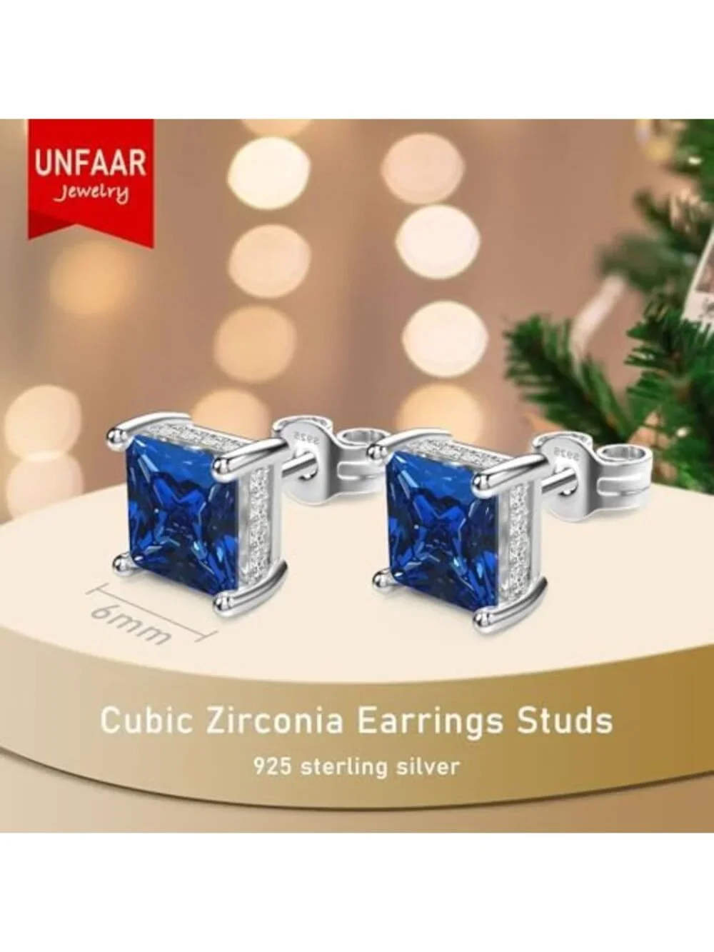 Elegant Princess Cut Cubic Zirconia Stud Earrings for Men - Sparkling Jewelry
